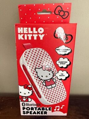 Hello Kitty Portable Bluetooth Speaker in Red and White